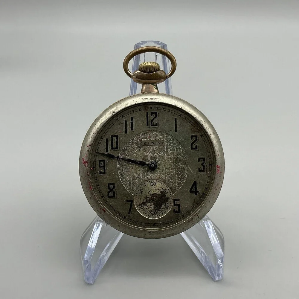Vintage Elgin Pocket Watch Men 49mm Grade 291 16S Manual Wind Not Running